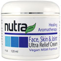 Nutra Face, Skin & Joint Ultra Relief Cream is an all-natural, high-quality hypoallergenic moisturizer and fast-acting solution. Rich with the calming scents of lavender and chamomile, thirsty skin quickly absorbs this special blend of fresh, plant-based ingredients and leaves faces, hands and legs soft, dewy and rejuvenated.